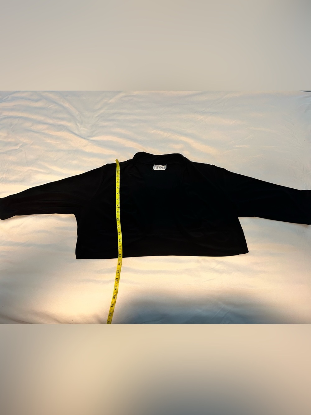 Black Cropped Open-Front Shrug